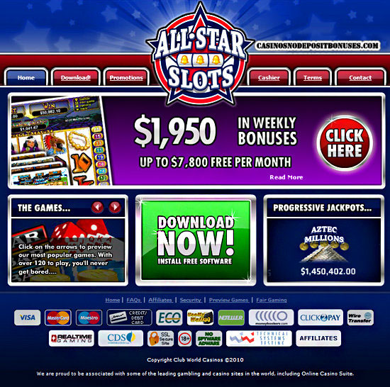 All Star Slots Casino No Deposit Bonus