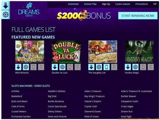 dreams_casino_games