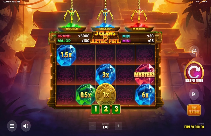 3 Claws of Aztec Fire Hold and Win