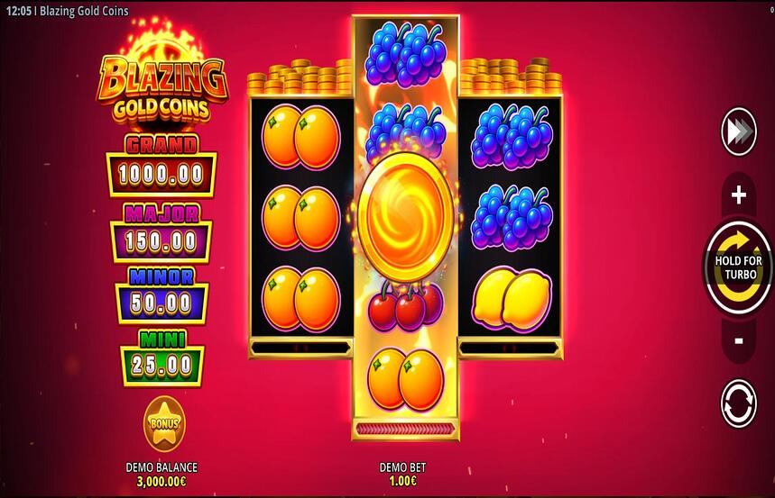 Blazing Gold Coins Running Wins