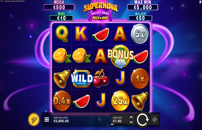 Supernova Galaxy Orbs Hold and Win