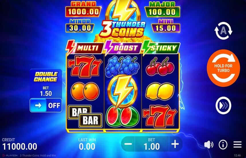 3 Thunder Coins Hold and Win