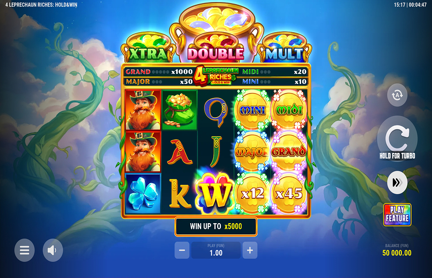 4 Leprechaun Riches Hold and Win