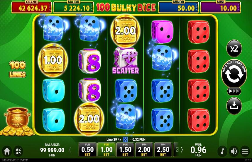 100 Bulky Dice Golden Coins Link