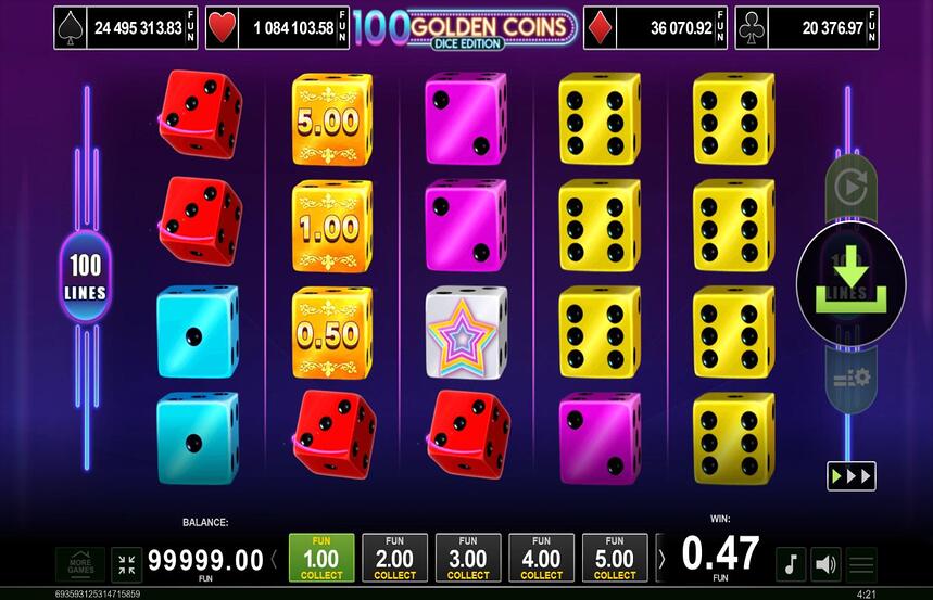 100 Golden Coins Dice Edition