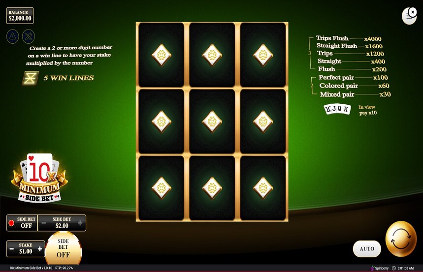 10x Minimum Side Bet