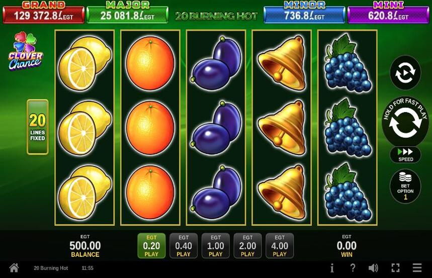 20 Burning Hot Clover Chance