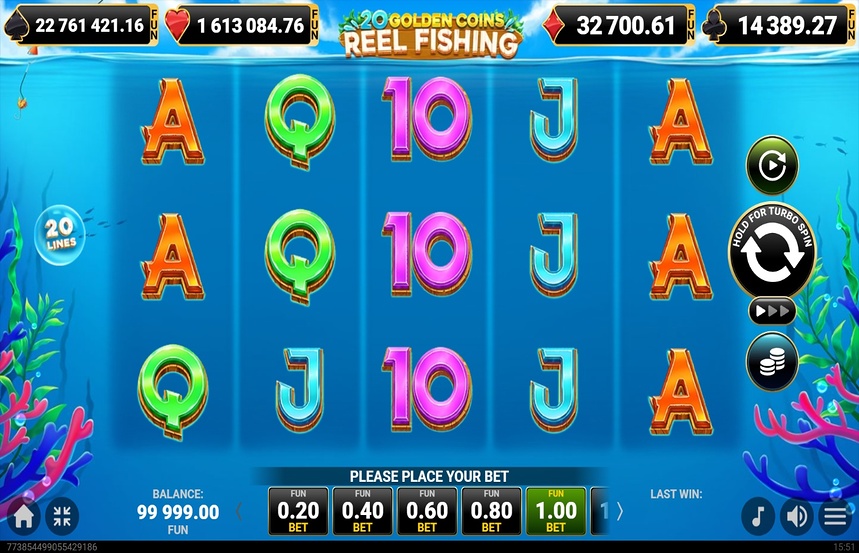 20 Golden Coins Reel Fishing
