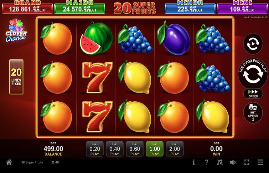 20 Super Fruits Clover Chance