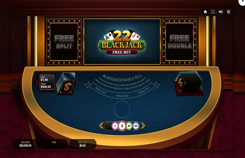 22 Blackjack Free Bet