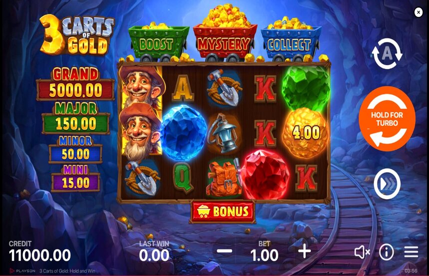 3 Carts of Gold Hold and Win
