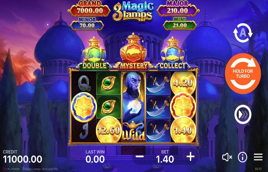 3 Magic Lamps Hold and Win