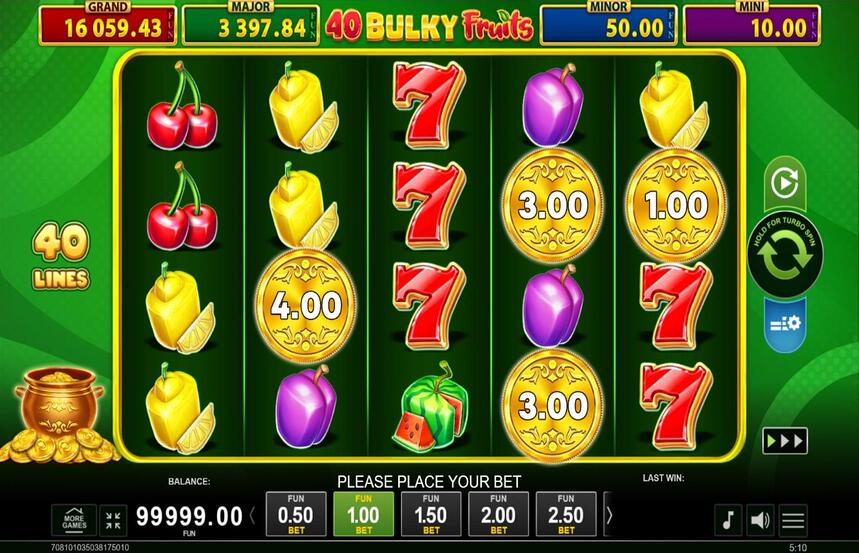 40 Bulky Fruits Golden Coins Link