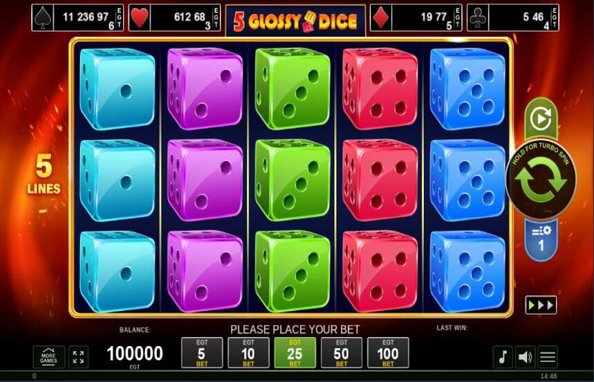 5 Glossy Dice