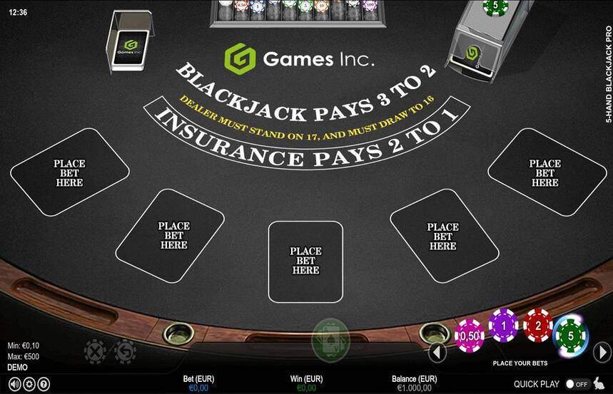 5 Hand Blackjack Pro
