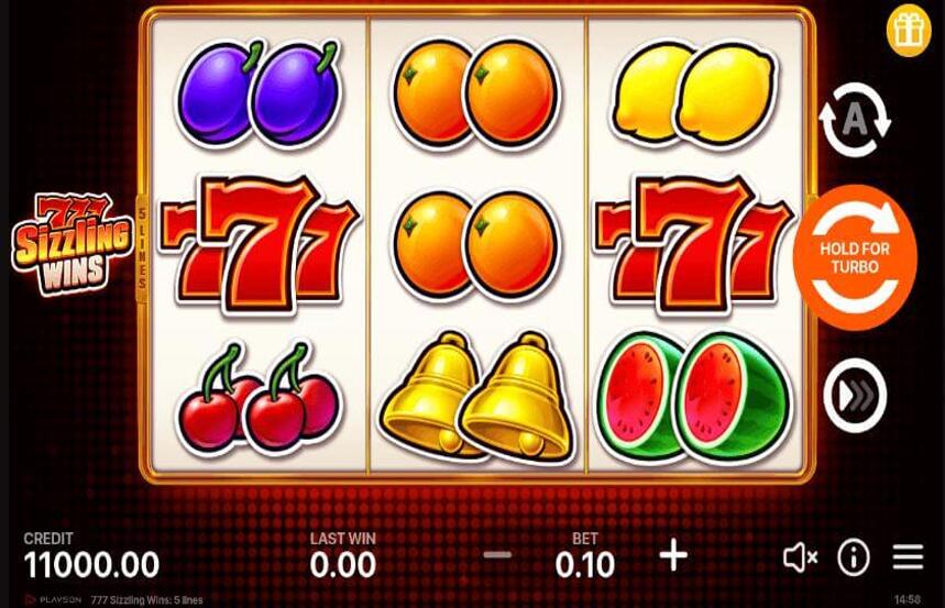 777 Sizzling Wins 5 lines