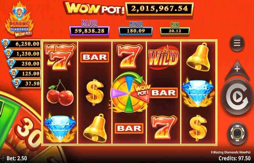 9 Blazing Diamonds WOWPOT