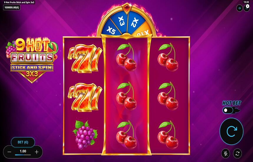 9 Hot Fruits Stick and Spin 3×3