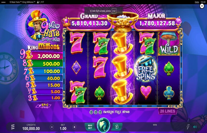 9 Mad Hats King Millions