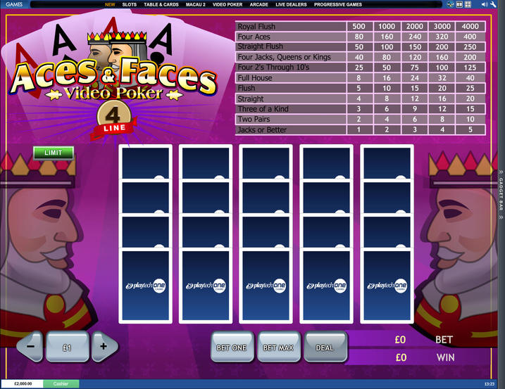Aces and Faces 4 Line