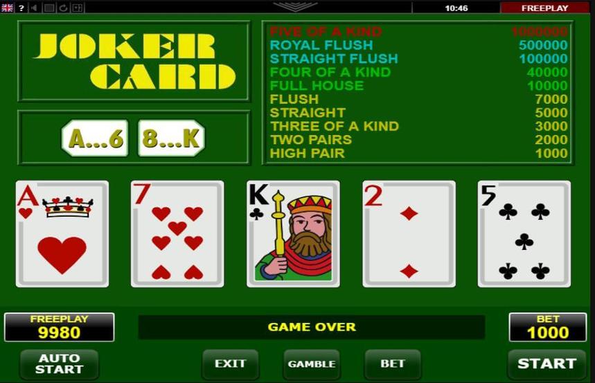 Amatic Industries Joker Card