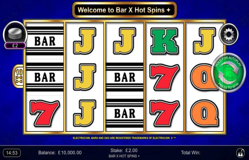Bar X Hot Spins Plus