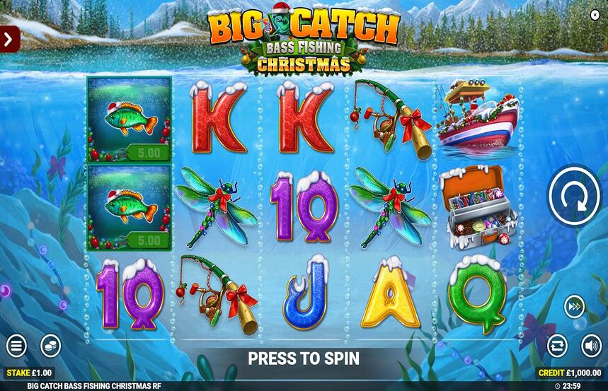 Big Catch Bass Fishing Christmas Rapid Fire Jackpots