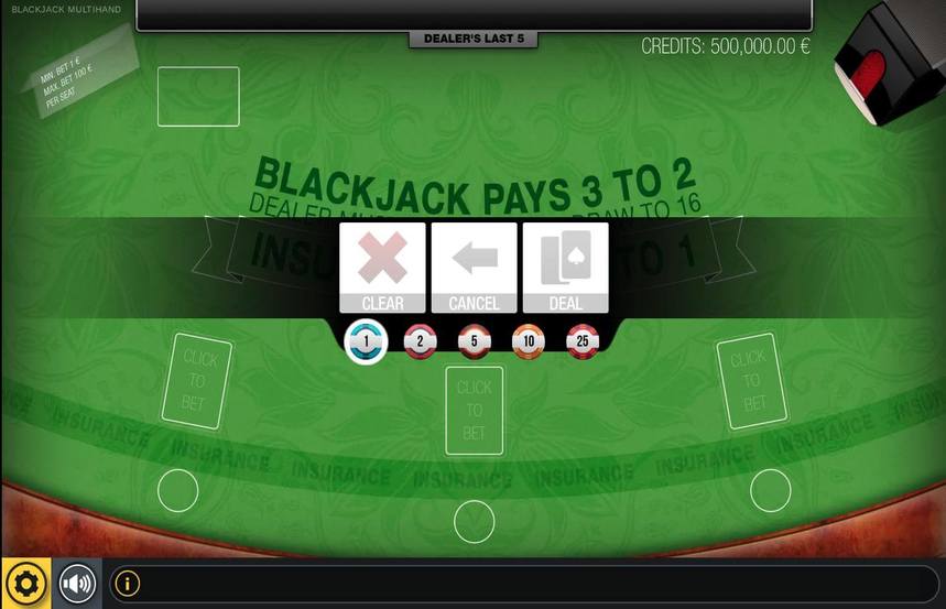 Blackjack Multihand 3 seats