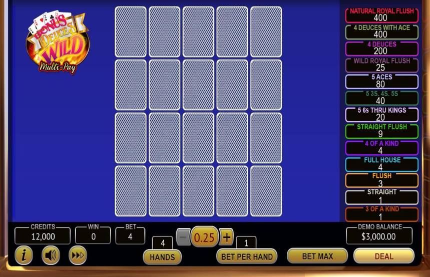 Bonus Deuces Wild Multi Pay