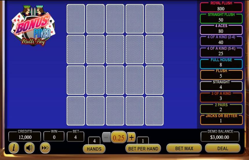 Bonus Poker Multi Pay