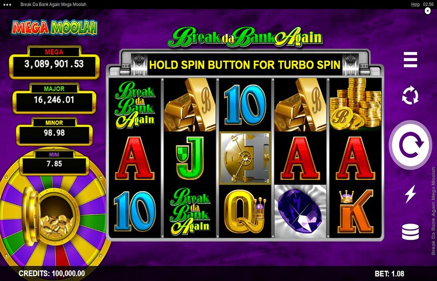 Break Da Bank Again Mega Moolah