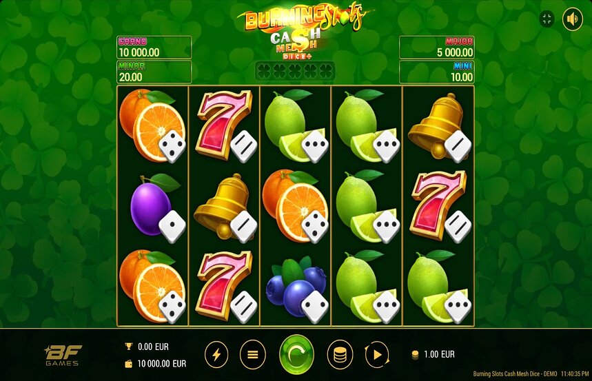 Burning Slots Cash Mesh Dice