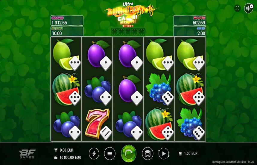Burning Slots Cash Mesh Ultra Dice