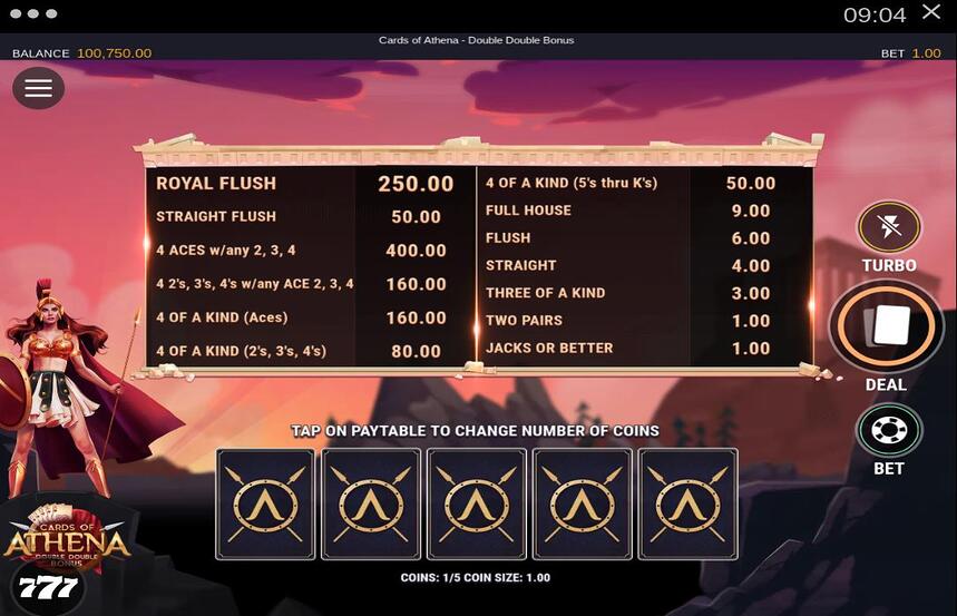 Cards of Athena Double Double Bonus
