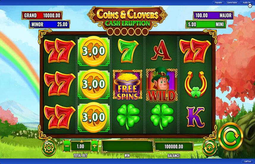 Cash Eruption Coins and Clovers