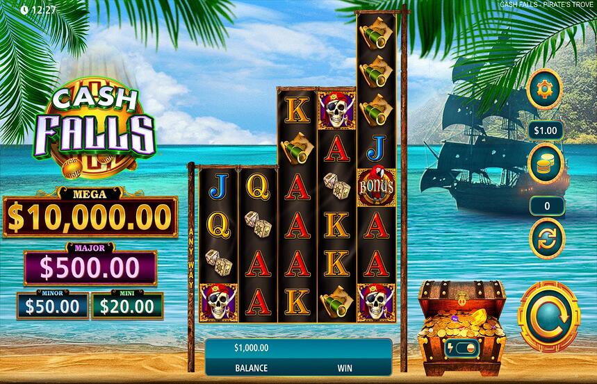 Cash Falls Pirates Trove