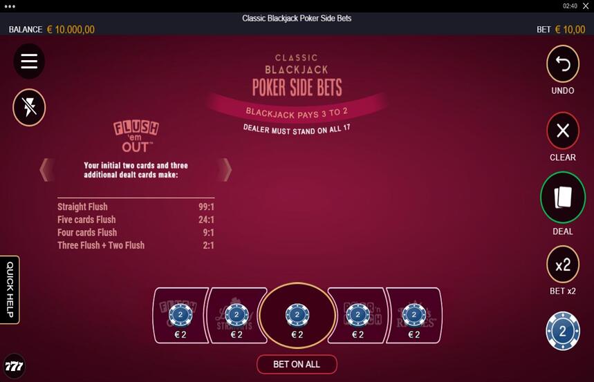 Classic Blackjack Poker Side Bets