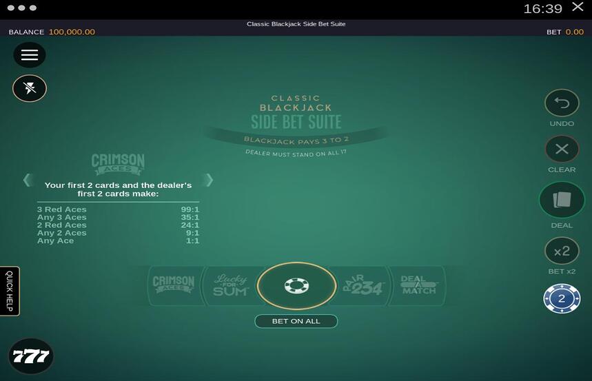 Classic Blackjack Side Bet Suite