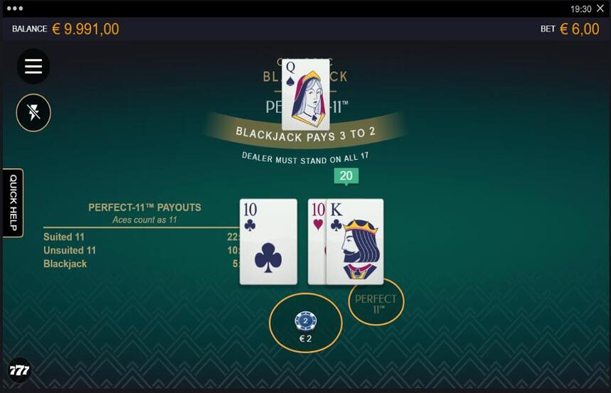 Classic Blackjack with Perfect 11