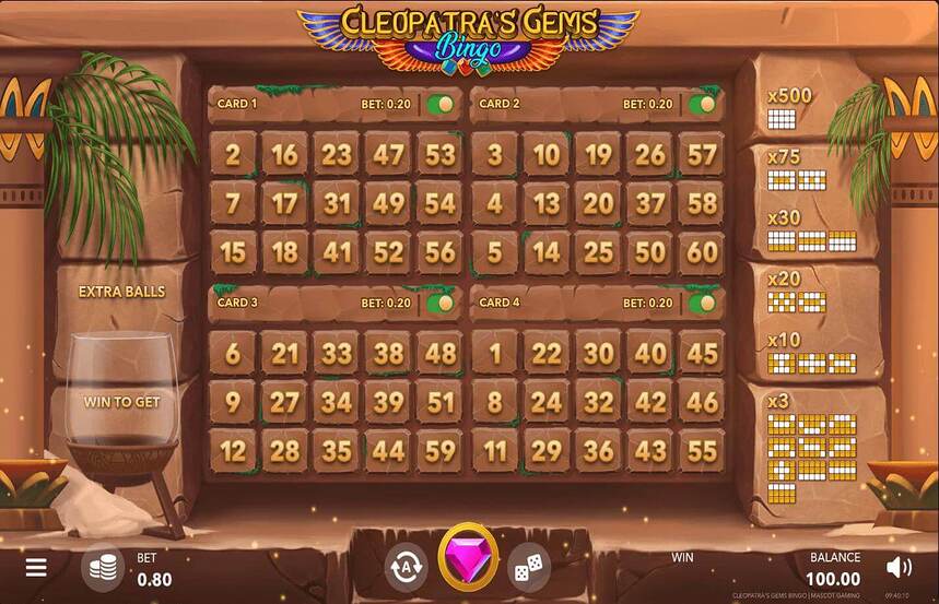 Cleopatras Gems Bingo