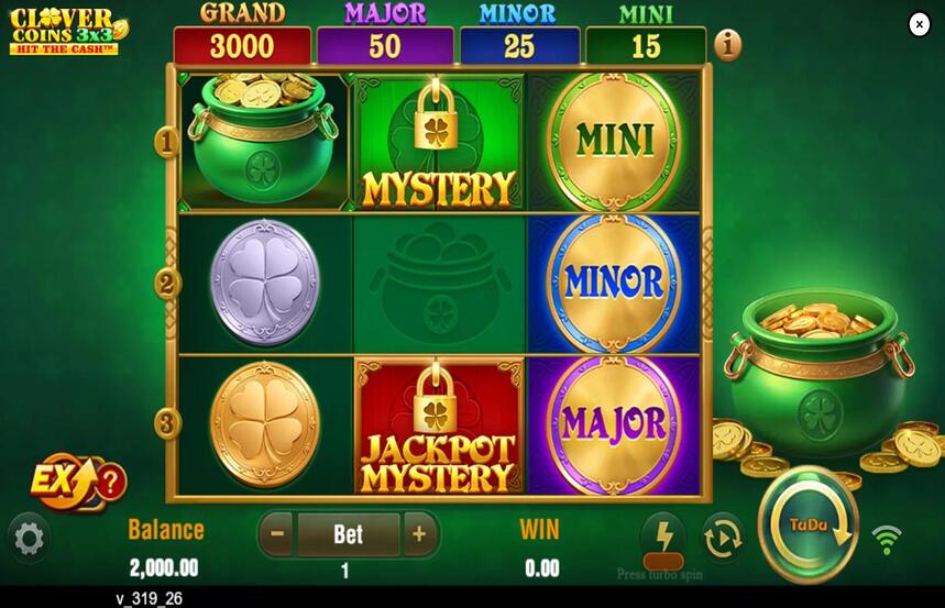 Clover Coins 3×3 Hit the Cash