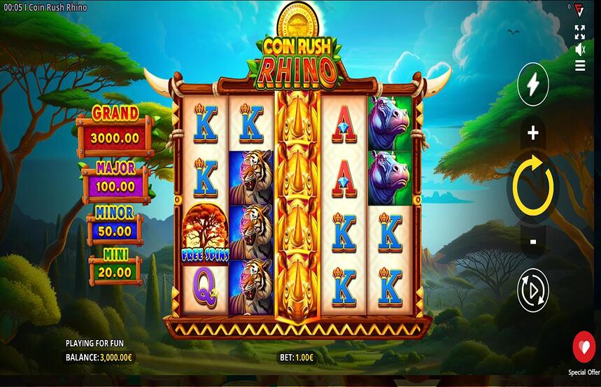Coin Rush Rhino Running Wins