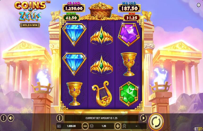 Coins of Zeus Hold and Win