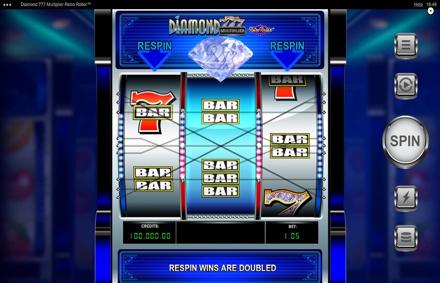 Diamond 777 Multiplier Retro Roller