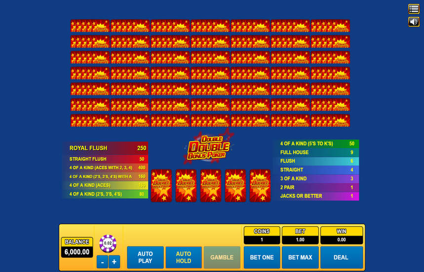 Double Double Bonus Poker 50 Hand