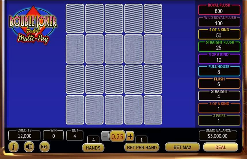 Double Joker Poker Multi Pay