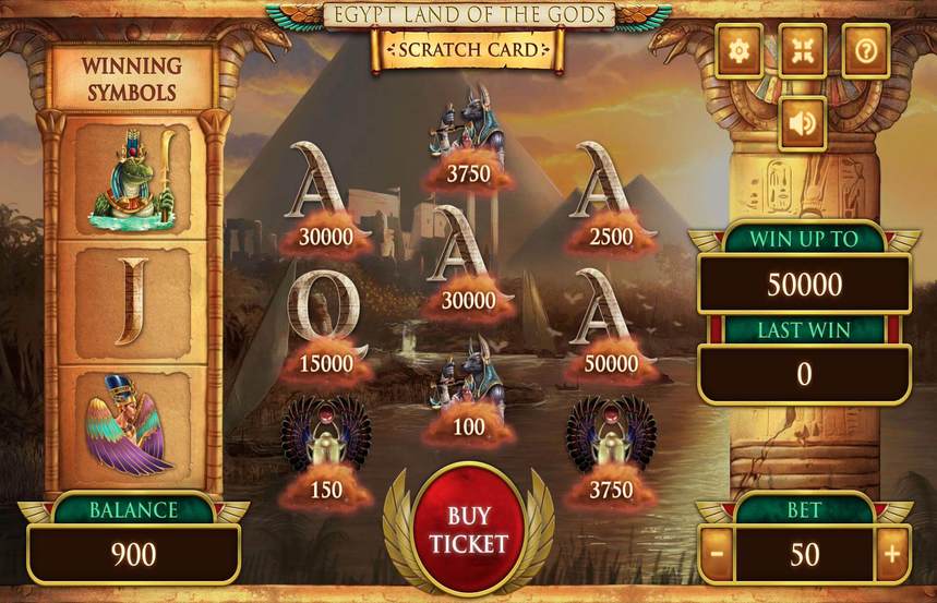 Egypt Land of The Gods Scratch Cards