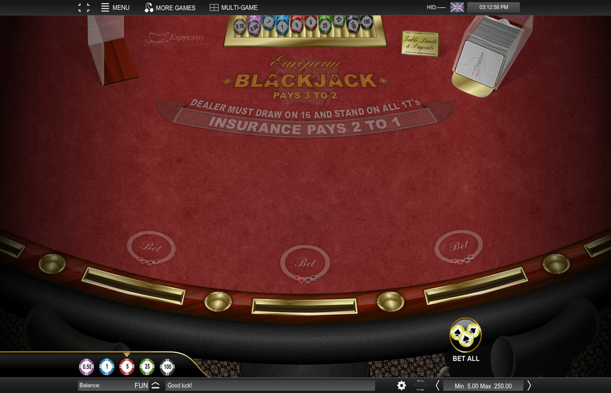 Espresso Games European Blackjack