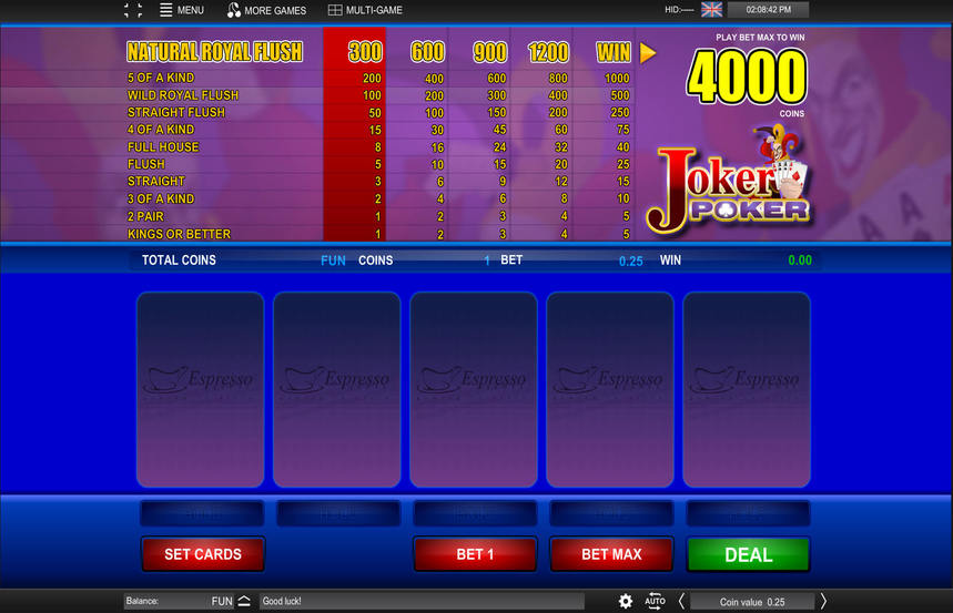 Espresso Games Joker Poker