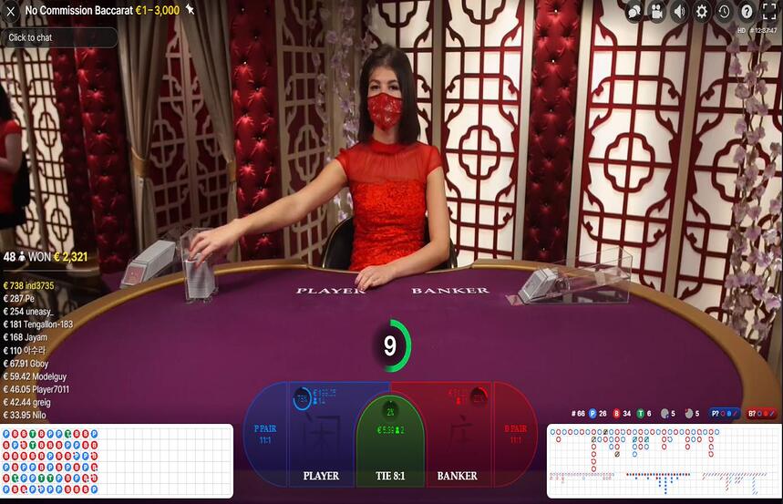 Evolution No Commission Baccarat